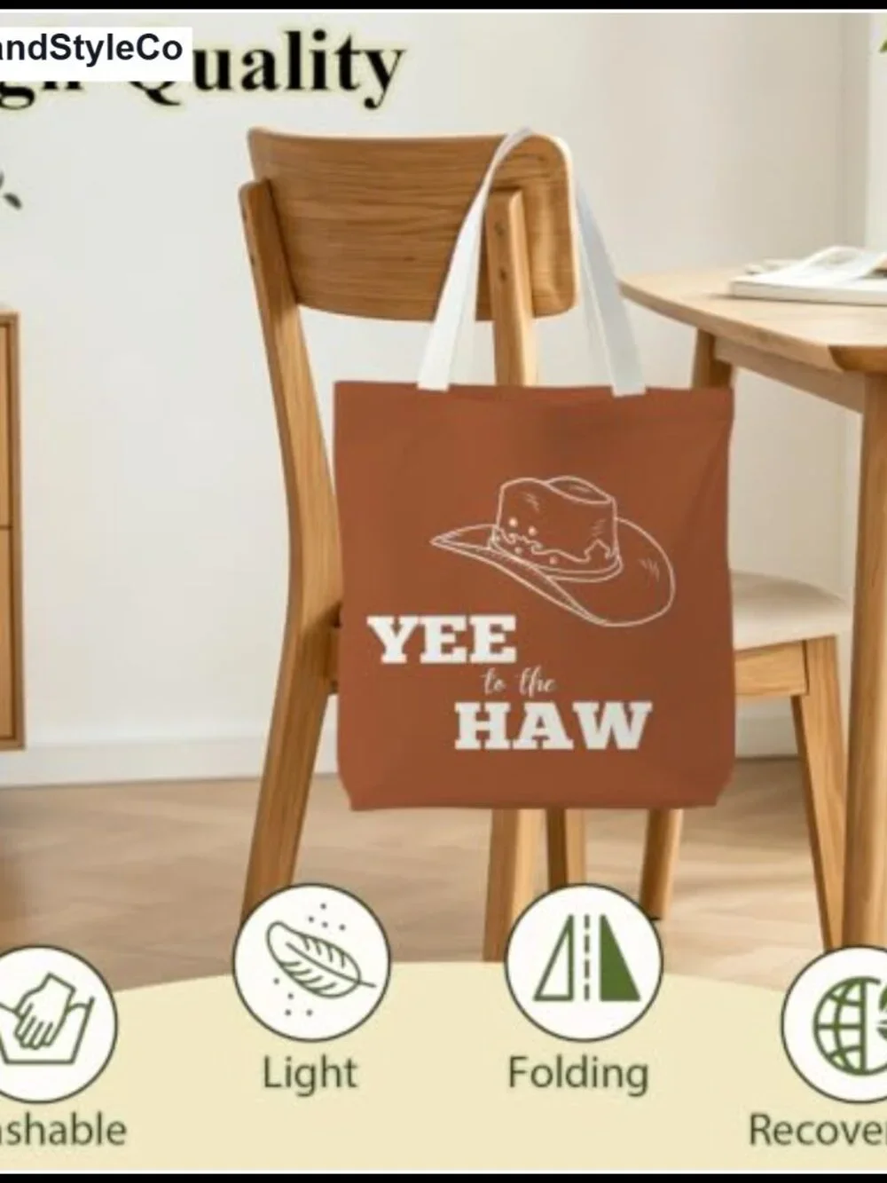 Canvas Tote Bag for Women Polyester Cotton Shoulder Strap Reusable Grocery Bag